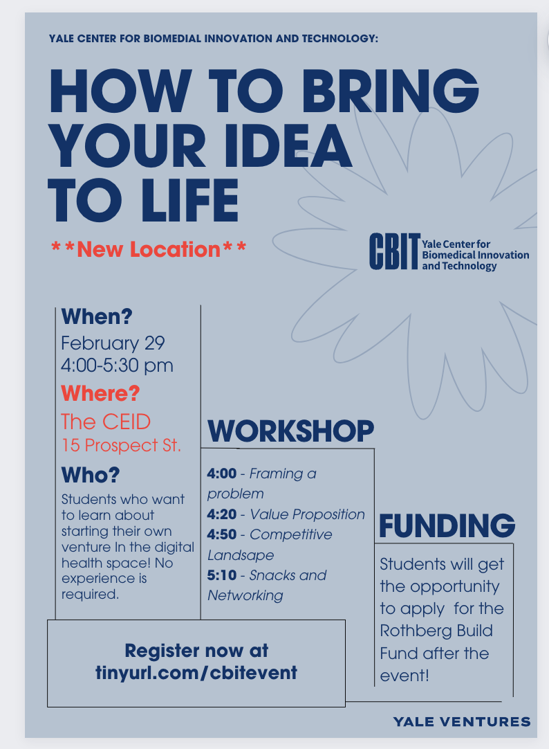 How To Bring Your Idea To Life Workshop Yale Ventures